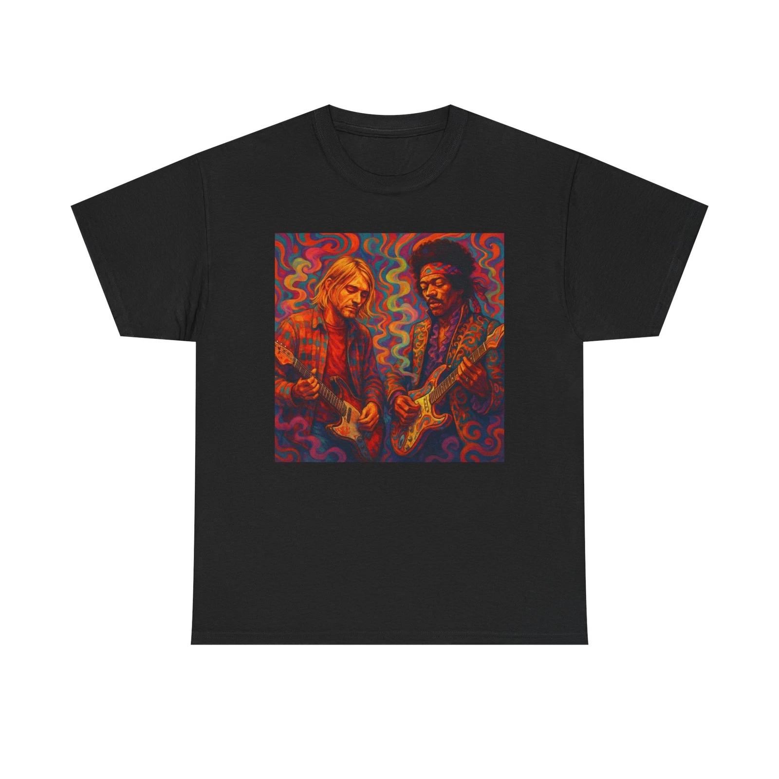Men s and Women s T-shirts Kurt Cobain And Jimi Hendrix Graphic XXXXL