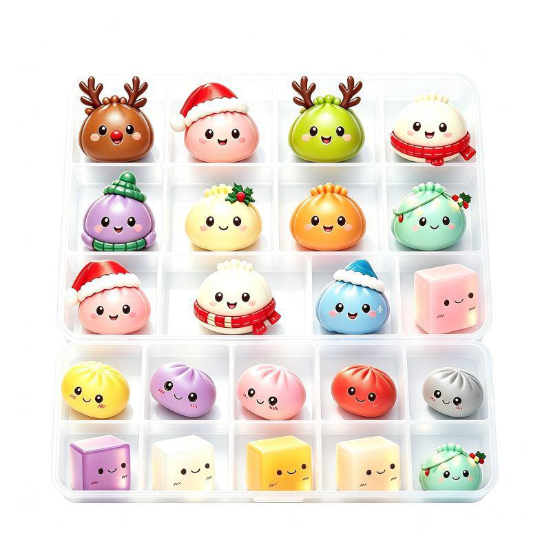 Christmas Dumpling Advent Calendar 24 Days Countdown 24Pcs Holiday Ornament Unique Surprise Gift for Friends Xmas Home Decor