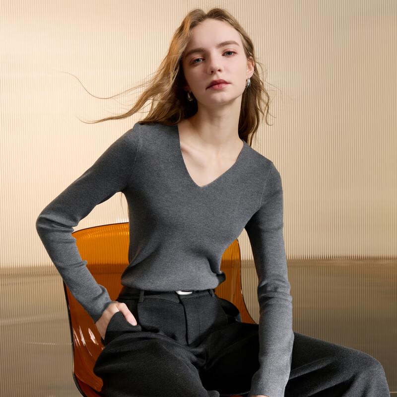 

Sancai Women s V-Neck Slim Fit Knit Pullover M