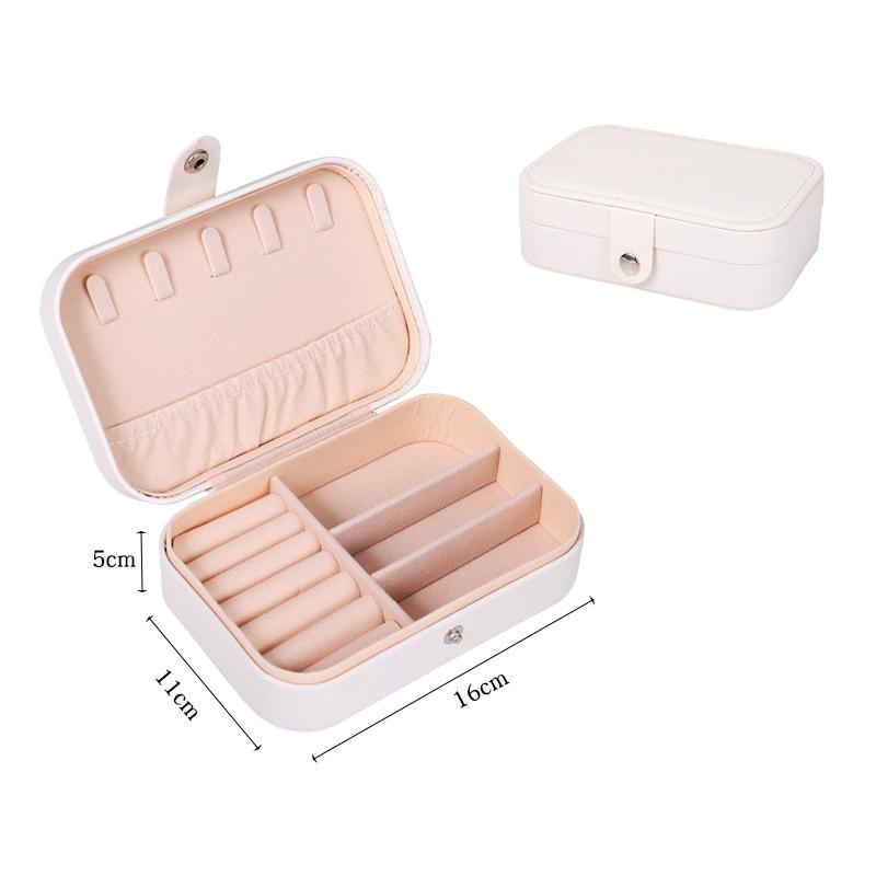 Portable Travel Girl Jewelry Storage Box, Necklace, Ring and Earring Storage Box, Double-layer Home Accessory Box, Jewelry Box