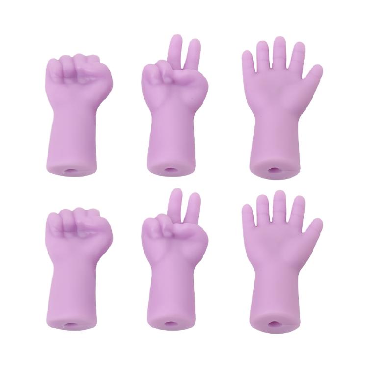 6Pcs Hand Shape Needle Stoppers Crochet Hook Point Stoppers Knitting Needle Tip Protectors for Weaving Yarn Craft