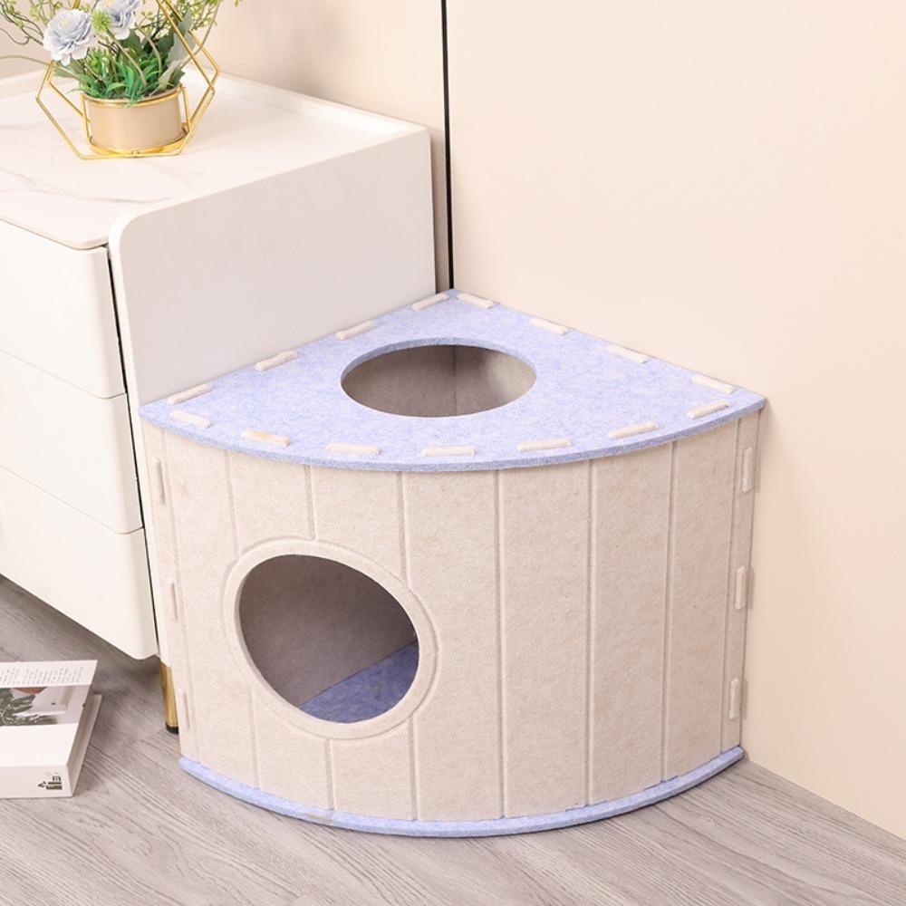 Fan-shaped Cat House Stackable Cat Castle Japanese Style Cat Scratching Board  Cat Furniture