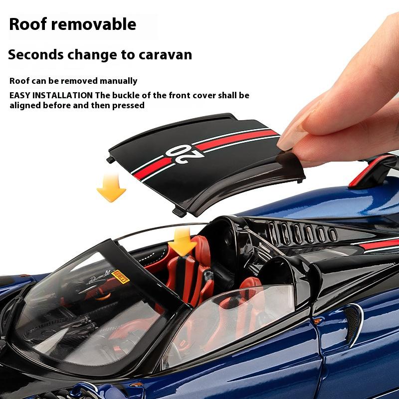 1/18 Pagani Huayra Cool Alloy Sports Car Model, Simulated Interior Details, Cool Lighting and Sound Effects, Exquisite Desktop Ornaments