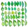 Pack of 40/50/60 Elegant Acrylic Leaf Charms Set Green Decorative Beads With Holes DIY Crafting Jewelry Components