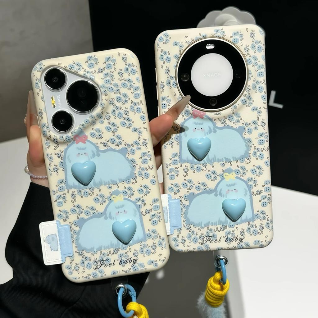 Floral dog suitable for Apple 17Promax mobile phone case three-dimensional doll iPhone16/15/14DIY case