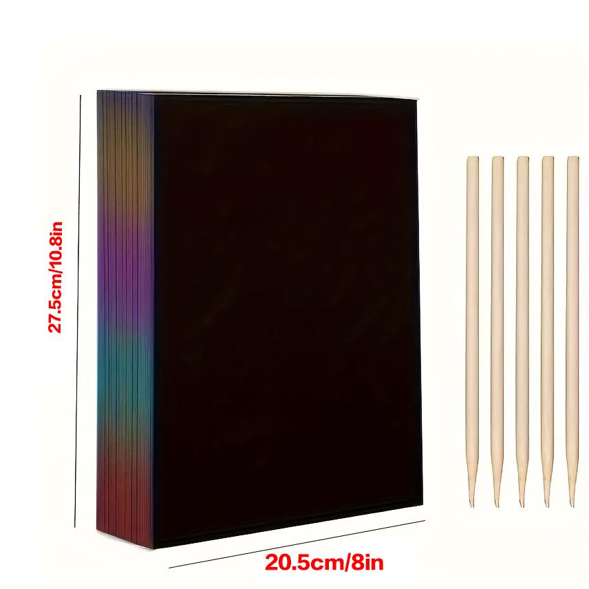 Non-Toxic 10 Sheets/Book Colorful Magic Scratch Set For Kids Arts Scraping Painting Toy Diy Graffiti Book Kids Educational Toy