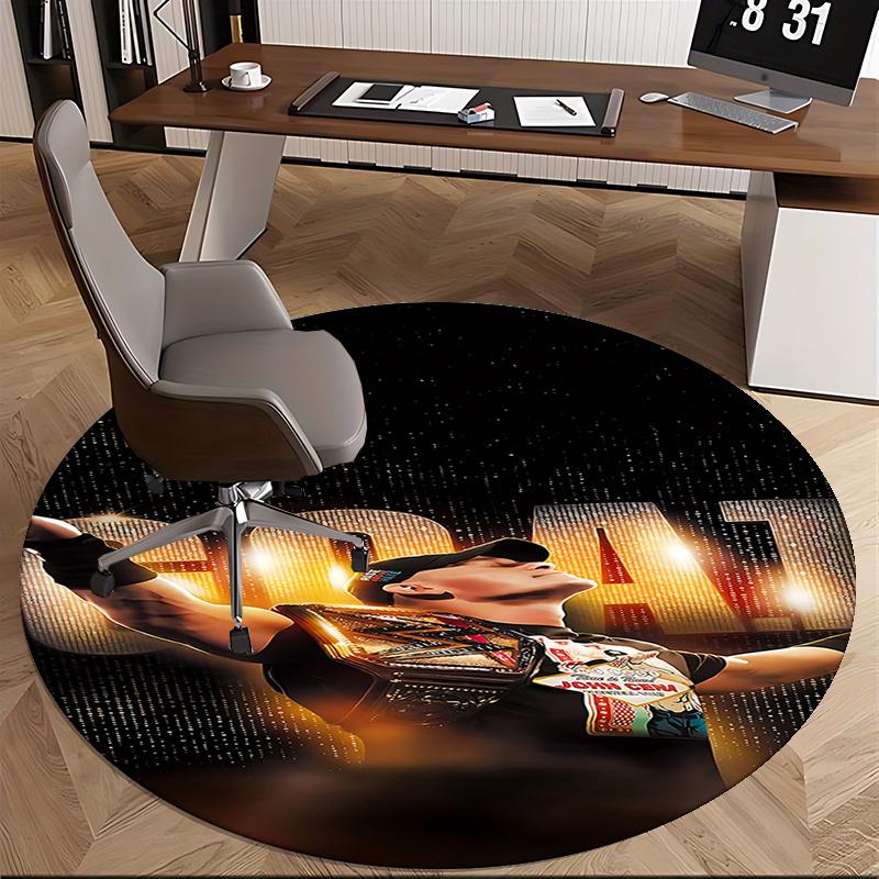 John Cena Pas Mistrza WWE Mata na Krzesło - Okrągły Dywan do Wystroju Domu, Dywanik Biurowy