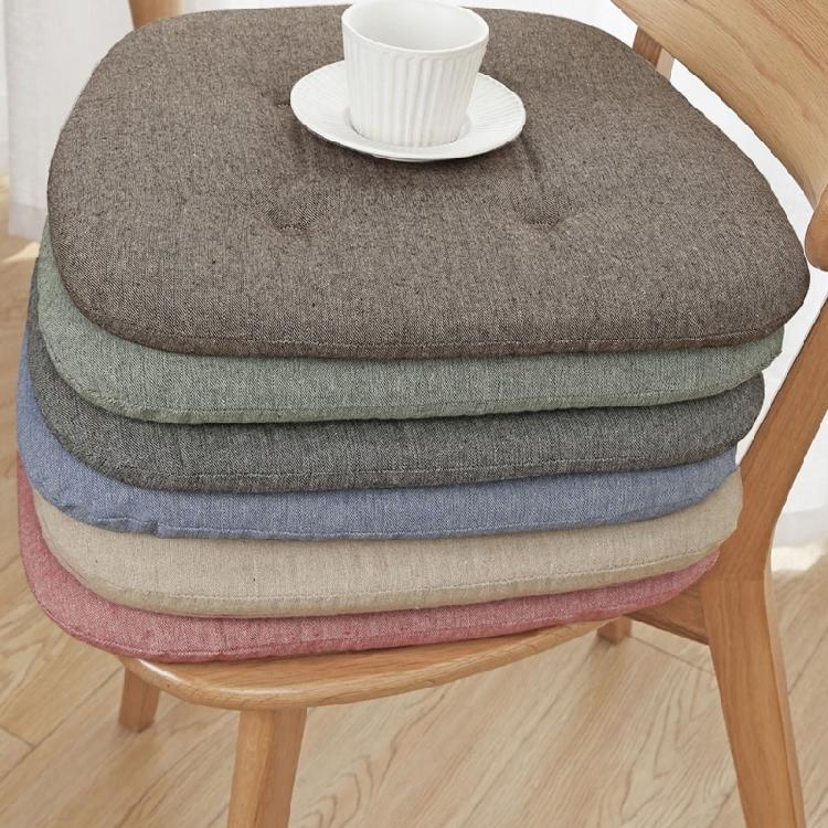 Juego de 2 Cojines para Silla Tejido de Algodón Lino Almohadillas Gruesas para Asiento Multiusos Para Comedor Oficina Diseño Ergonómico de Soporte