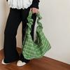 Vintage kostkovaná crossbody taška Japonská dámská taška přes rameno Ins kostkovaná taška přes rameno pro dojíždění