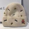 Wool hat cartoon autumn and winter versatile embroidered letter cold hat male cute melon rind parent-child pullover knitted hat
