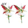 Cute Hanging Accessories 2Pcs Glitter Ballet Girl Keychain, 2D Acrylic Pendant for Bag Backpack, Sparkling Durable Crafts Dancer Car Rearview