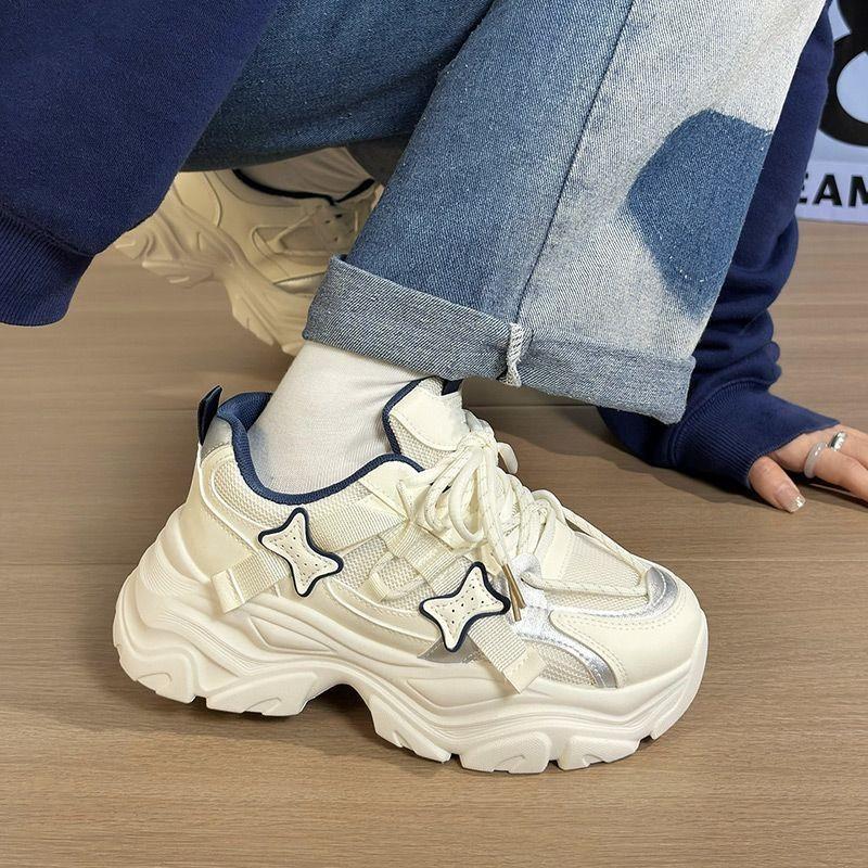 Internet celebrity popular sports shoes women breathable 2025 autumn new commuter versatile platform fashion dad shoes ins tide