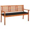 Day and Night - Day and Night 3-seater Garden Bench Solid Eucalyptus Wood and Cushion 150 Cm