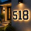 9 Inch Solar LED Illuminated Waterproof House Number Sign Door Address Plate Outdoor Porch Garden Wall Night Light Rechargeable