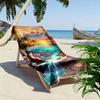 Tropical Sunset Seashell Design Beach towel quick-drying for travel outdoor sports jogging beach and swimming