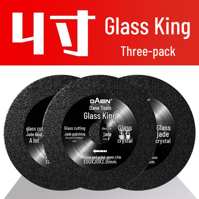 Glass King Brazed Diamond Cutting Disc for Angle Grinders - Ideal for Tile, Jade, Stone, Grout Removal, Grinding, and Dry Cutting