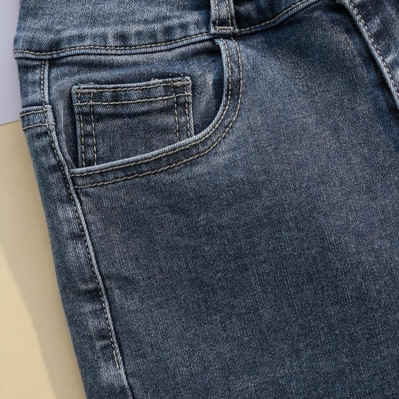 Stretch Jeans s dvojitým zapínáním na malé nohy Slim Slim Pencil Kalhoty