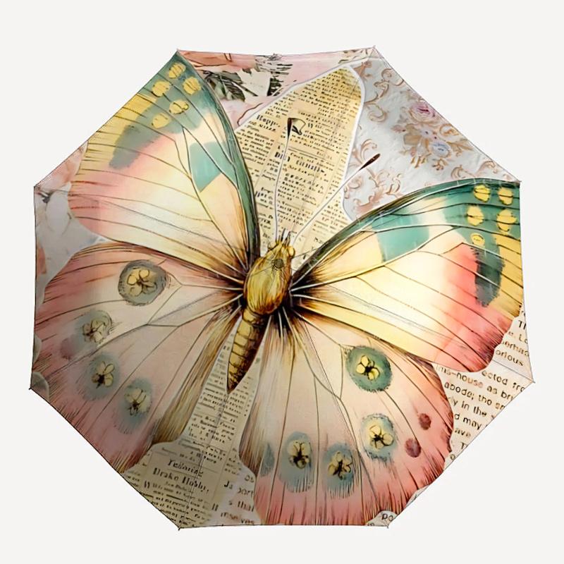 

1pc Butterfly, Watercolor Automatic Open/close Umbrella, 8-Rib sturdy structure, Portable Travel Umbrella, Parties, Everyday Usel030