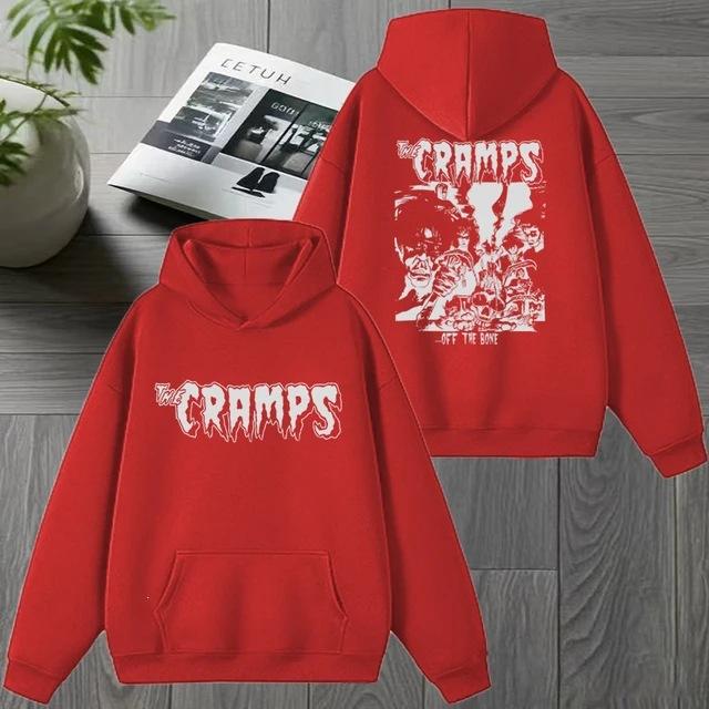 Retro Rock Band The Cramps Black Hoodie Double Sided Print S красный