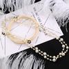 Long Pearl Necklace with Double-Sided Enamel Camellia Pendant, Coquette Aesthetic Y2K Minimalist French Chic Versatile Layering Chain for Women