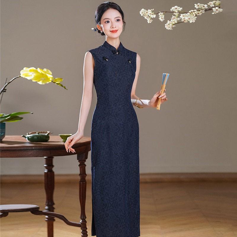 Womens Sleeveless Qipao Dress Long Vintage Chinese Style Daily Wear 2026