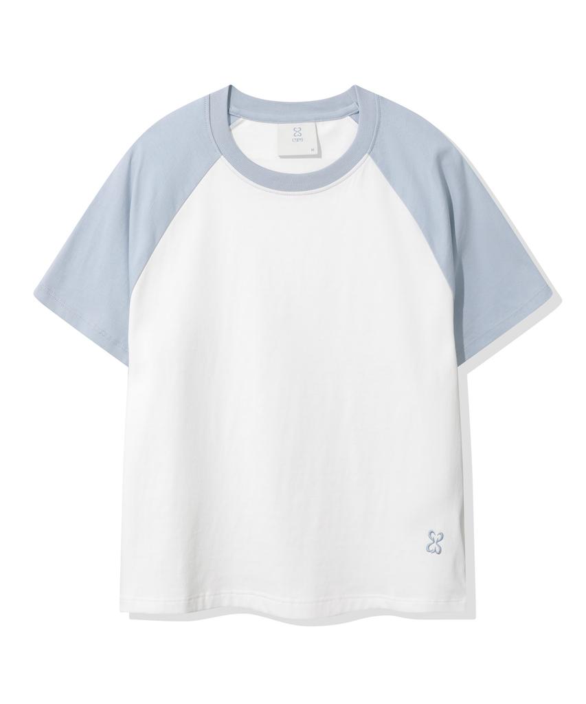 (Women'S) Raglan Color Block Short Sleeve T-Shirt_White