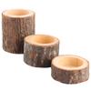 3pcs Set Wooden Candle Stand Tea Light Candle Holders for Rustic Wedding Party Birthday Holiday