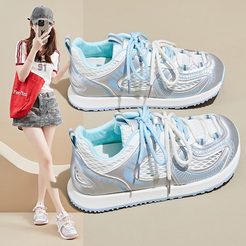 New Thick-soled Sporty Casual Retro Dad Shoes Breathable Round Toe Shoes for Women