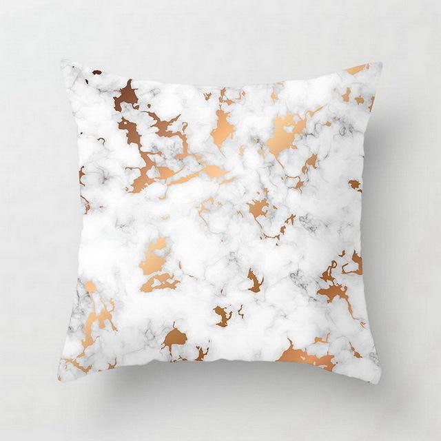 Marble-Patterned Geometry Throw Pillow Covers With Digital Printing Of Short Plush Fabric Car-Shaped Sofa Cushion Home Decor
