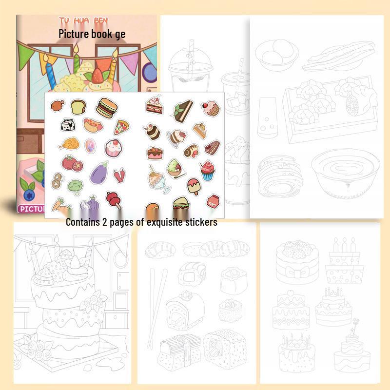 

Exquisite Cartoon Sticker & Drawing Book: High-Value DIY Mind Enhancement, Thick Pages for Creative Fun 6