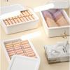 With Cover Underwear Storage Box Dustproof Compartment Organizer Socks Storage Box  For Socks