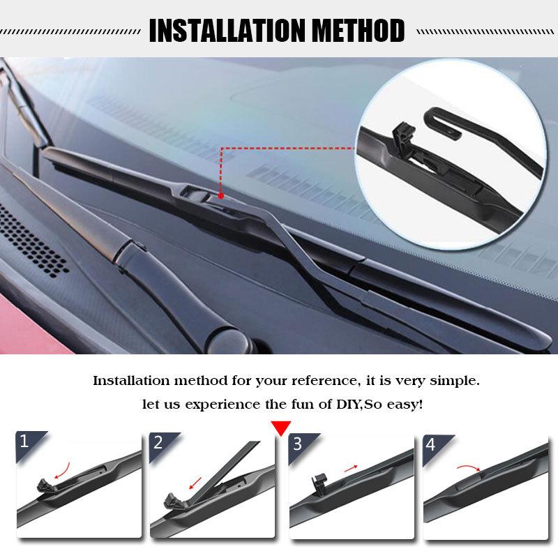 BEMOST Universal U-Type Car Wiper Blade 14"16"17"18"19"20"21"22"24"26" U Hook Windscreen Windshield Rubber Hybrid Auto Wipers