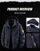 Men's Thick Fleece-Lined Workwear Jacket with Detachable Hood - Trendy Casual Style 23011R