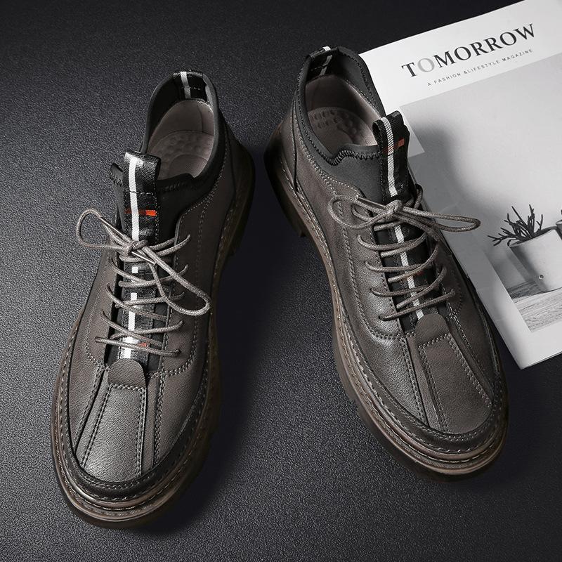 Men's Brogue Shoes Thick-soled shoes Boots Non-slip Men Casual Leather Shoes Fashion Sneakers Moccasins Male Footwear