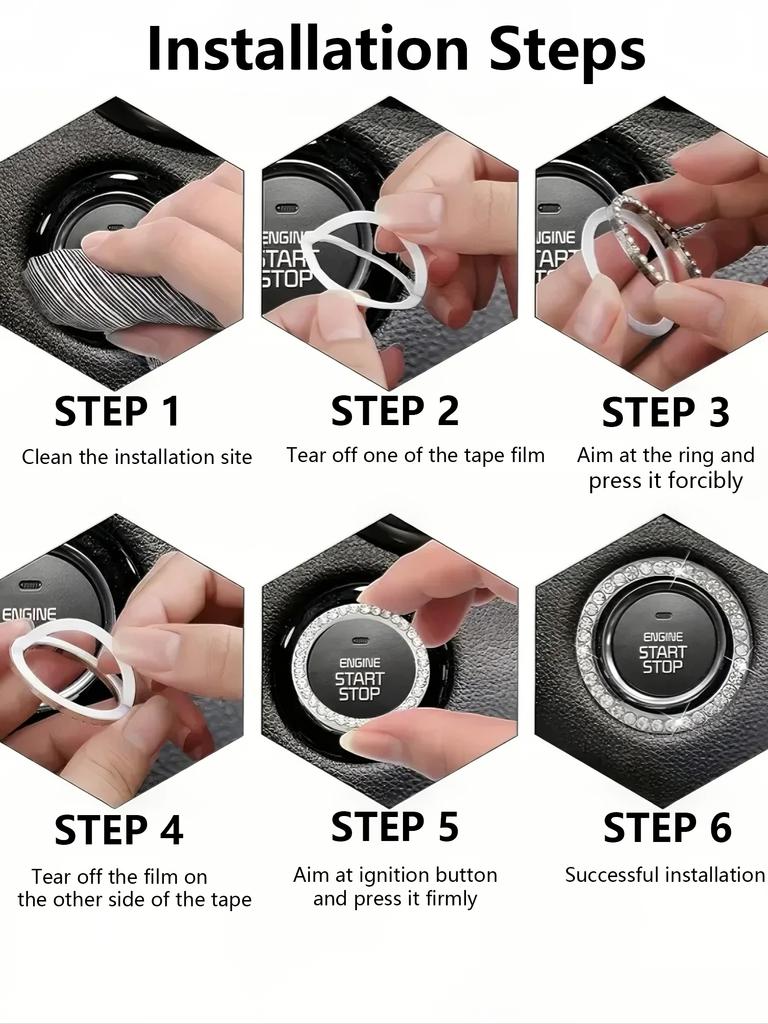The car push-start button crystal decoration is an interior accessory designed to enhance the sophistication of the car interior