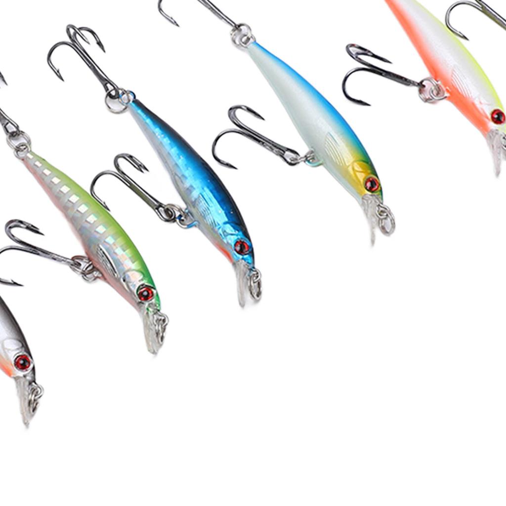 8PCS Minnow Fishing Lure 5cm/3g Artificial Sinking Long Throw Hard Bait Wobbler Jig Bait