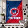 Wall Hanging Tapestry With Custom Name & Text, Chicago Cubs Decorative Tapestry For Bedroom