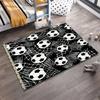 Black Carpet with Soccer Ball Pattern, Sports Theme for Living Room Suitable for Use As an Anti-slip for Living Room Bedroom Sofas
