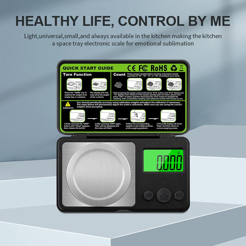 0.001g Professional Jewelry Scale 10/20/50/100g Electronic Display Precision Mini Pocket Digital Milligram Scales