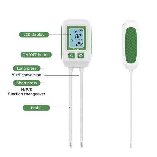 Chaksy Digital LCD Soil Tester with Dual Probes, High Accuracy Soil Nitrogen, Potassium, and Phosphorus Detector, Portable for Garden Use