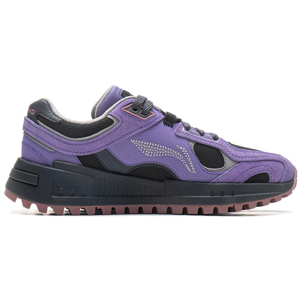 LiNing Chengfeng 2.0 Casual Versatile Trendy Comfortable Slip-Resistant Durable Low-Top Lifestyle Shoes Women sneaker Purple Black AGCU340-3