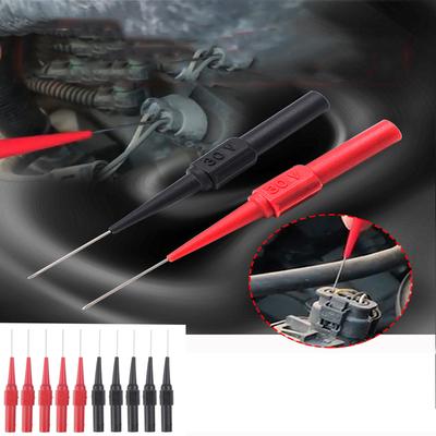 10PCS 30V Car Tip Probes Diagnostic Tools Multimeter Test Leads Extention Back Piercing Needle Tip Probes Auto Kit Machine 0.7MM