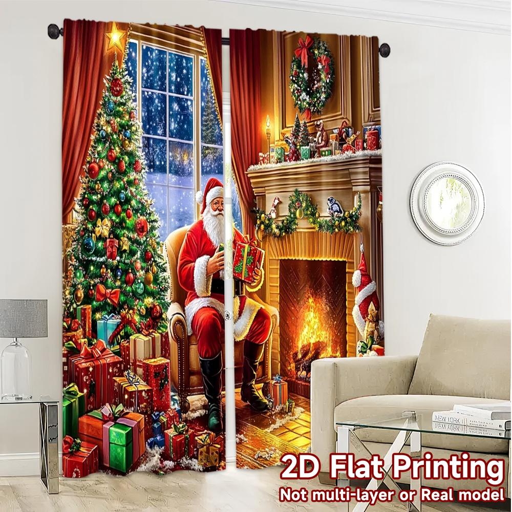 2 szt., Zasłony Świąteczny piec Nowoczesny Nowoczesna Zasłona Wszechstronne Zasłony z Tkaniny Użytek na Wszystkie Pory Roku do Kuchni Salonu Biura