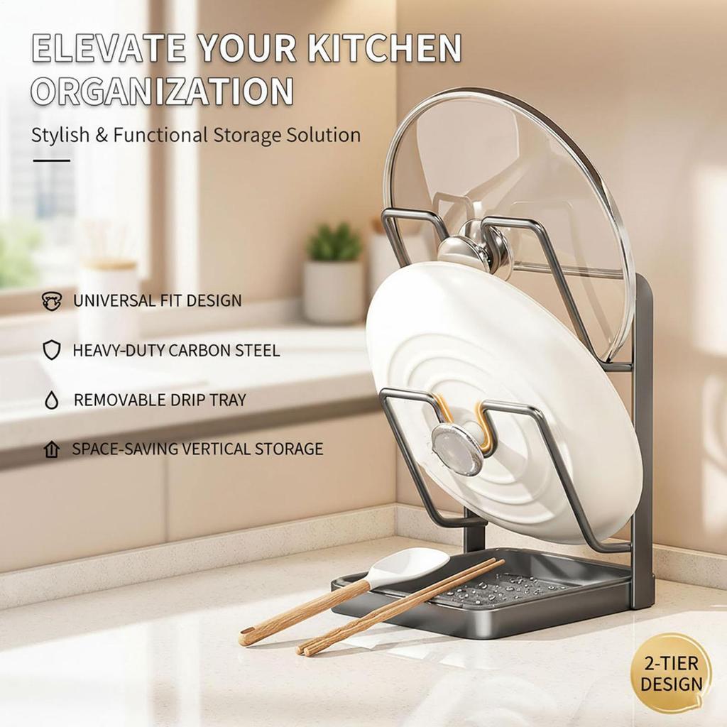 Adjustable chopping board Pot Lid Holder Carbon steel Practicality Drain Durable Home Countertop Shelf Kitchen Shelf