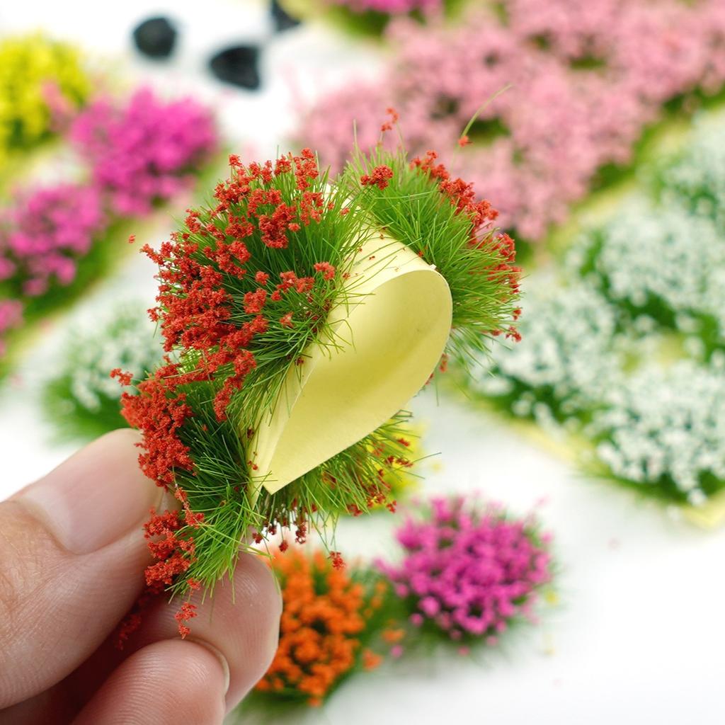 6 Stück/Karton Miniatur-Blütenbüschel für Modelle, Feine Handwerkskunst für Architektur-Eisenbahn-Dioramen, Sammlerstück-Dekoration für Mikrolandschaften