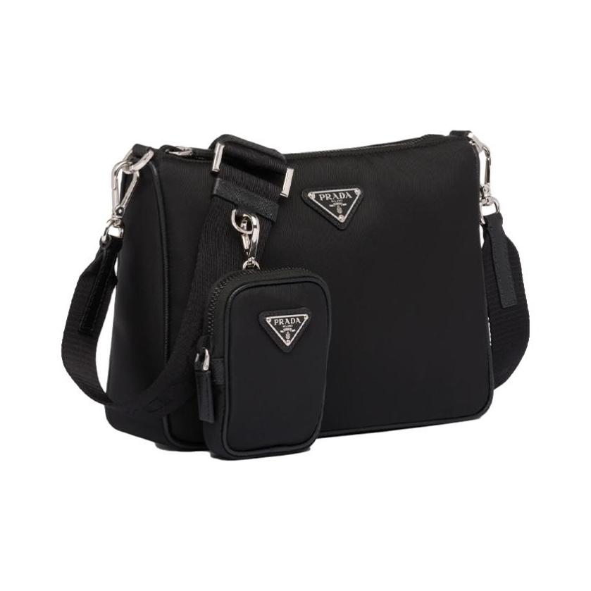 Prada Saffiano Multifunkční Odnímatelný Ramenní Popruh Tři v Jednom Nylonová Taška přes Rameno Brašna Crossbody Taška Taška přes Rameno 2VH113-064-F0002