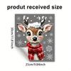 1pc Christmas Scarf Snowflake Reindeer Window Glass Decals Static Cling Sticker Waterproof for Bedroom Living Room Home Decor