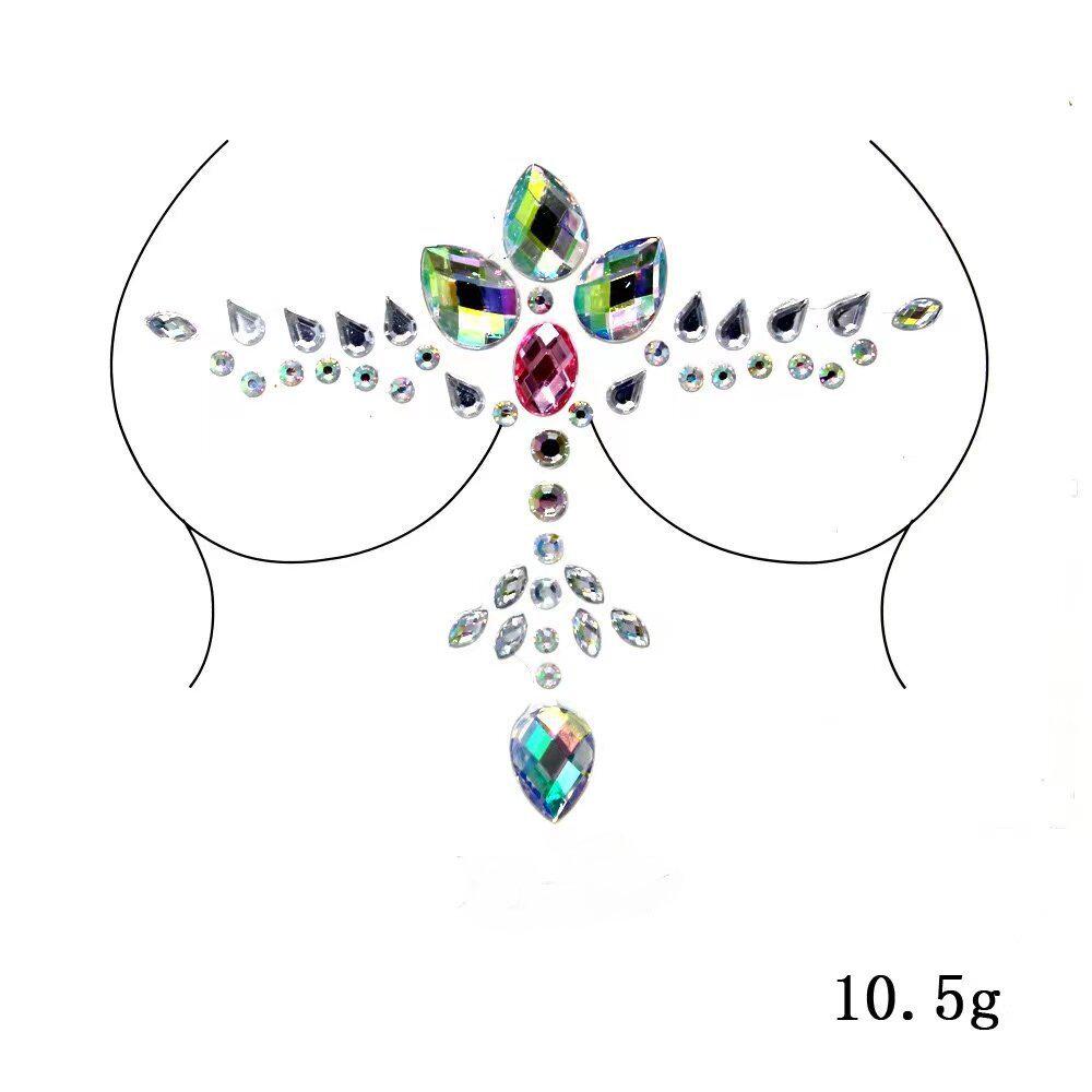 Grenzüberschreitende Karnevals-Gesichts- und Körper-Edelsteinaufkleber: Bindi-, Diamanten- und Edelsteindesigns für Performance-Make-up und Brustdekoration.