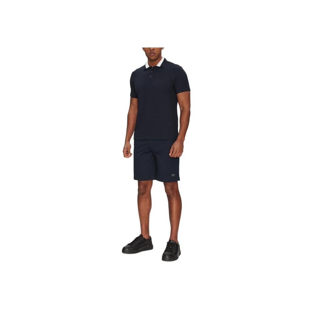 Emporio Armani Solid Mid-Rise Casual Shorts Men shorts Navy-Blue EM000591-AF12336-UB102