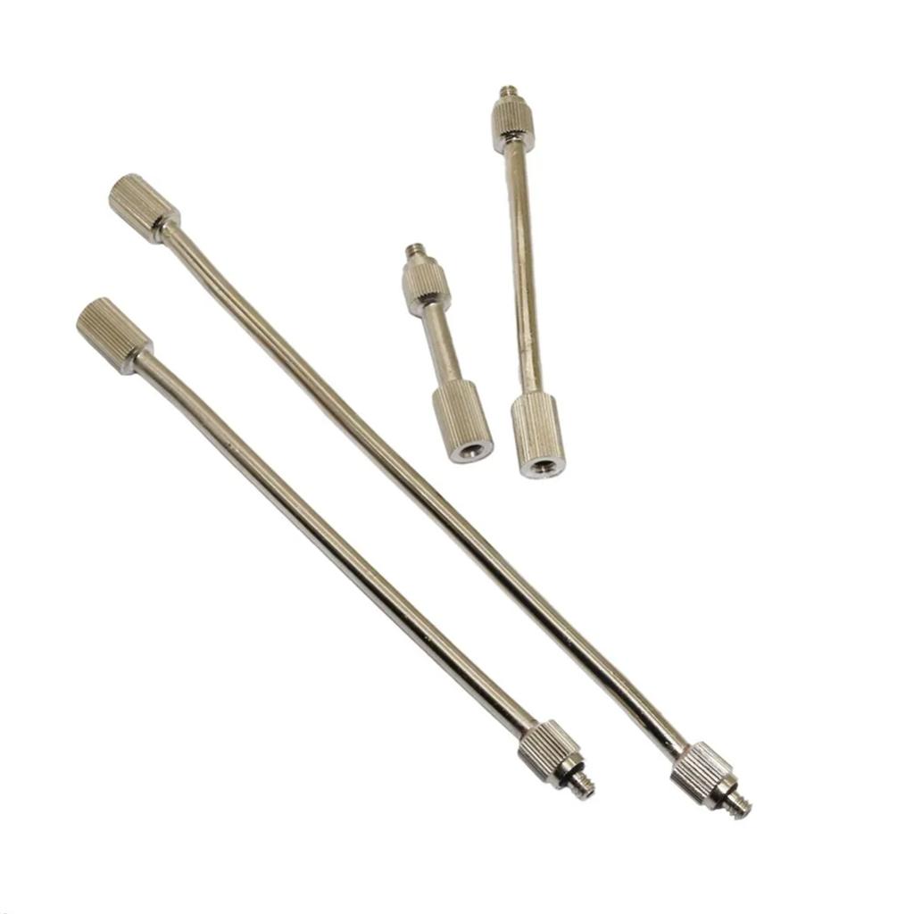 Brass Nickel Plated Misting Nozzle and 51/98/146/185cm Extension Rod 3/16"Threaded Stainless Steel Pole 360° Universal Connector